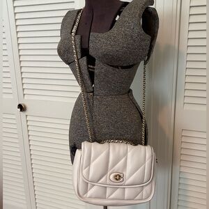 Coach Cream Quilted Madison Crossbody Bag